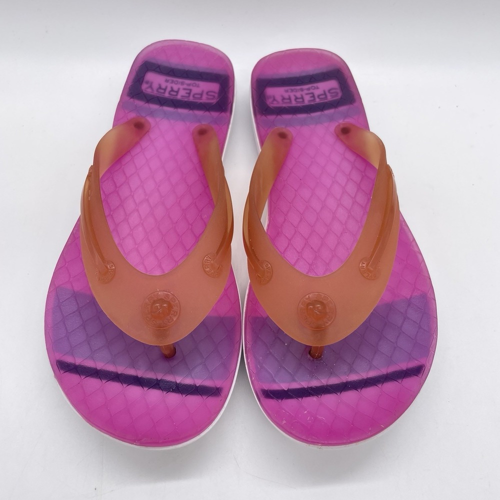 Sperry Womens‎ 7 Shoes Pink Rubber Flip Flop Waterproof Top-Sider Thong Sandals - Picture 3 of 14
